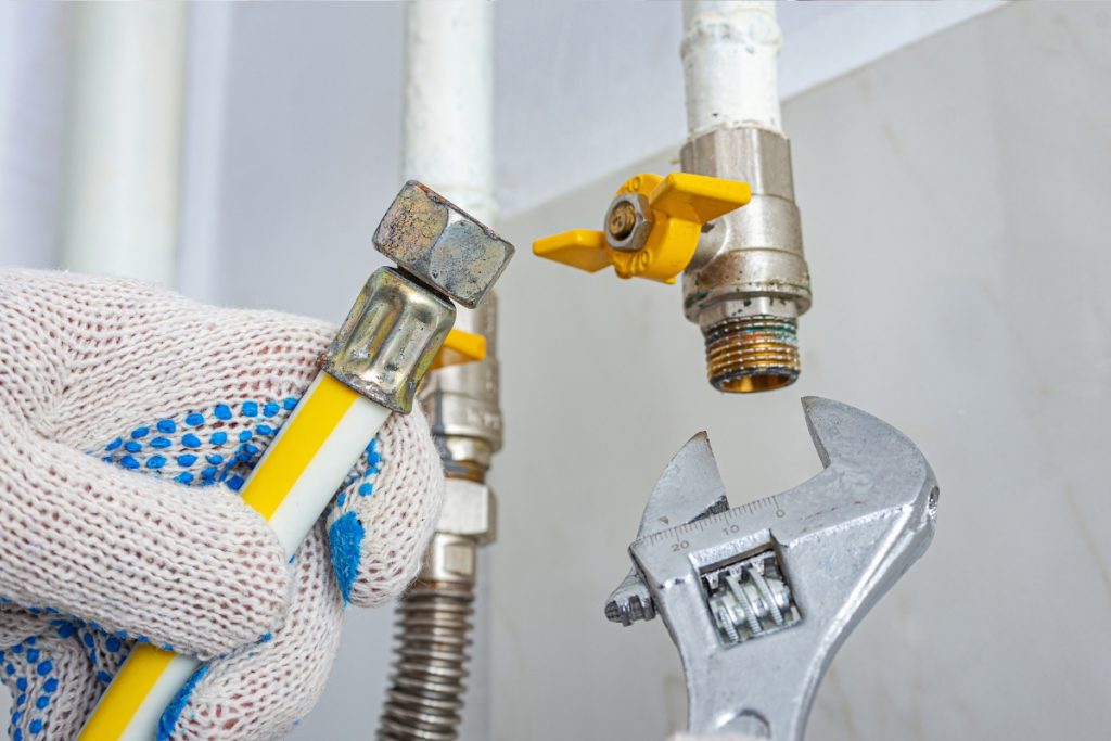 California Coast Plumbers technician performing commercial gas line repair