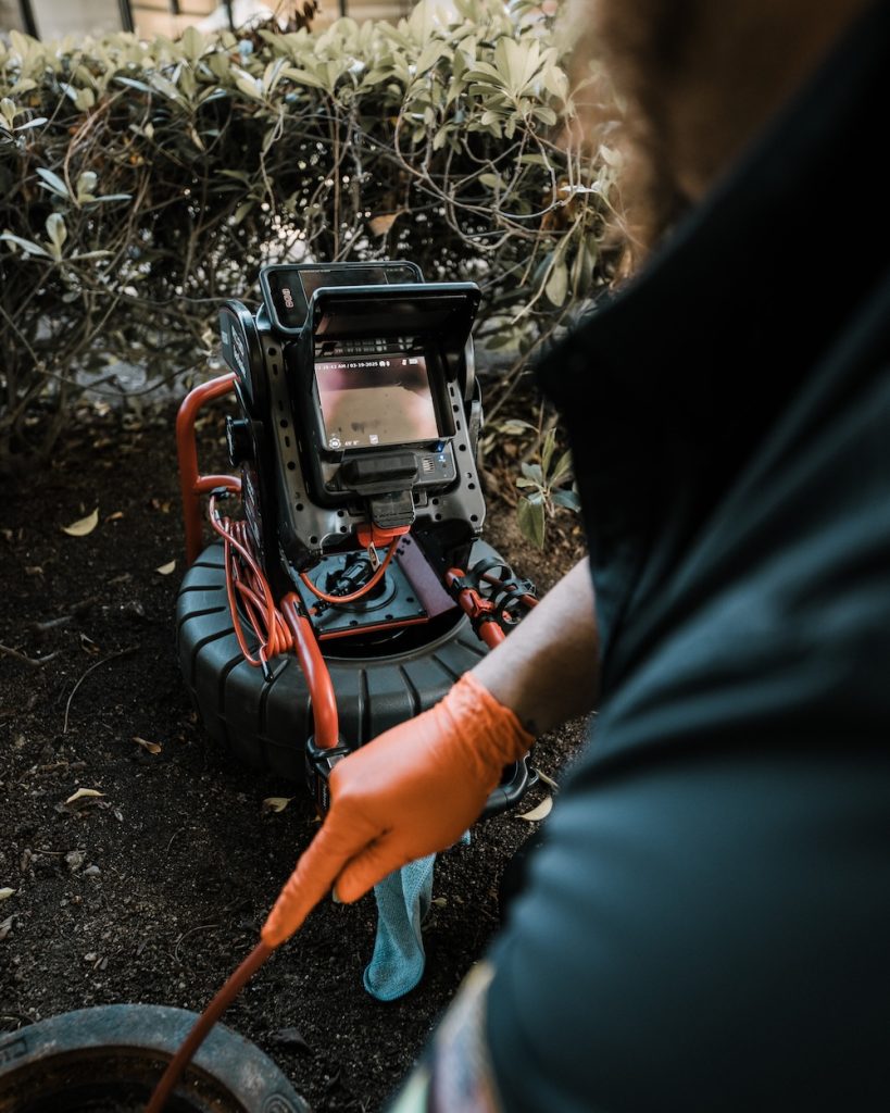 California Coast Plumbers sewer camera inspection on commercial property